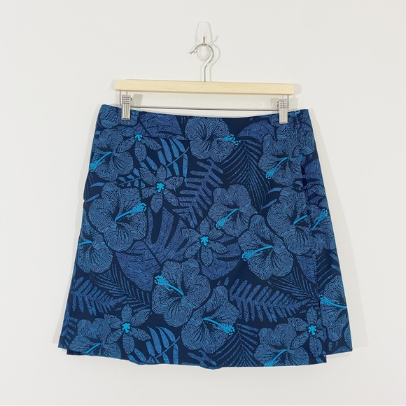 Rip Skirt Large Moonlight Navy Hawaiian Floral Coverup Easy On Off‎ - Picture 1 of 11